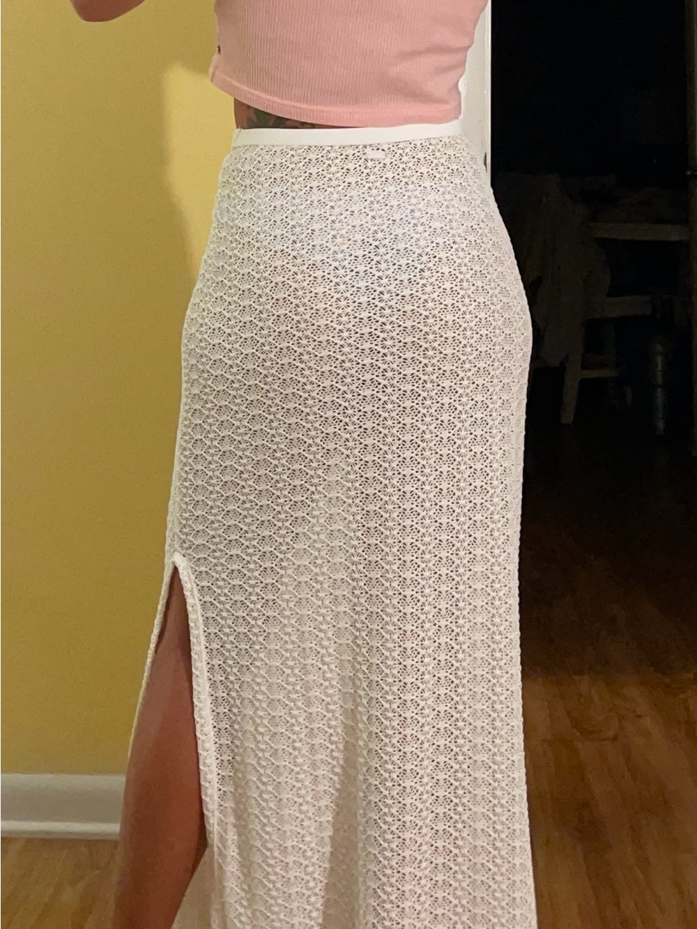 Roxy White Coverup Maxi Skirt with Side Slit - Women's Skirt